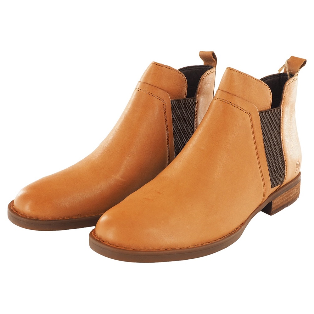 Born Brenta Leather Chelsea Block Heel Booties